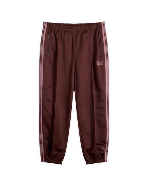 Needles Brown Poly Smooth Zipped Track Pants for men