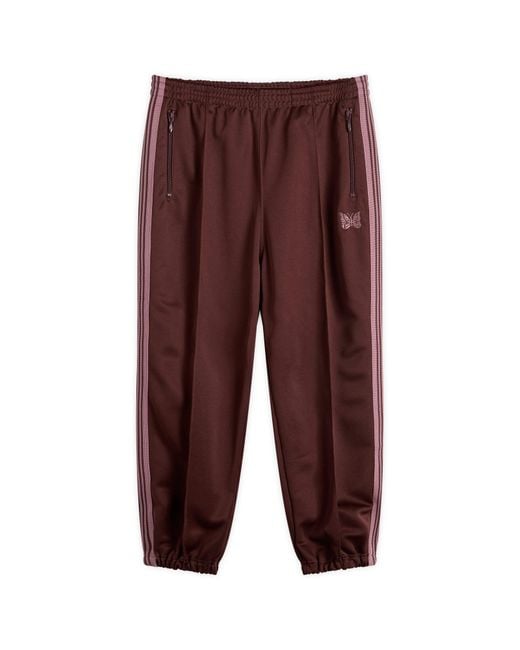 Needles Brown Poly Smooth Zipped Track Pants for men