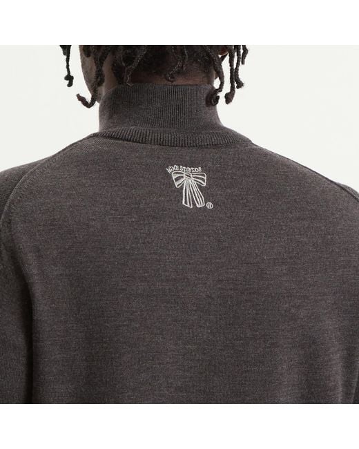 Acne Gray Merino Zip Through for men