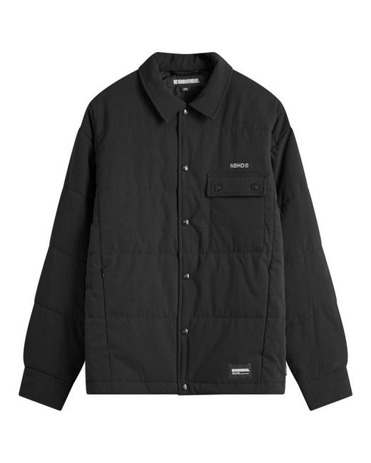 Neighborhood Black Padded Overshirt for men