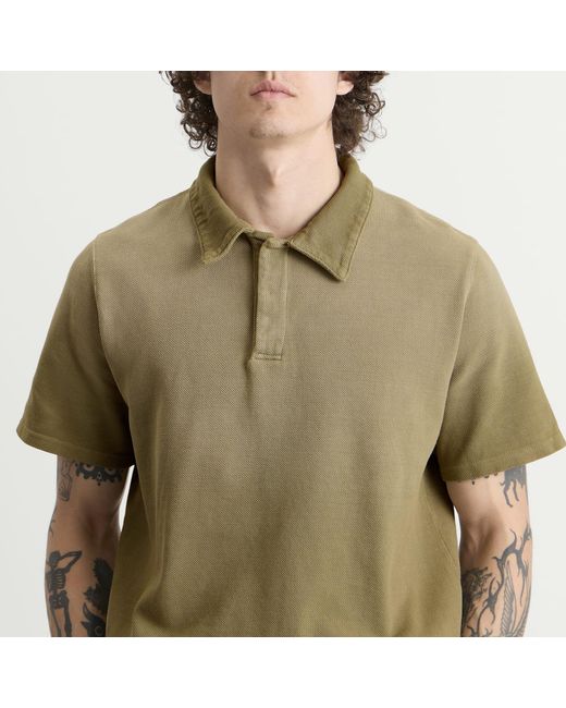 Les Tien Green Pique Cotton Tennis Polo Shirt for men