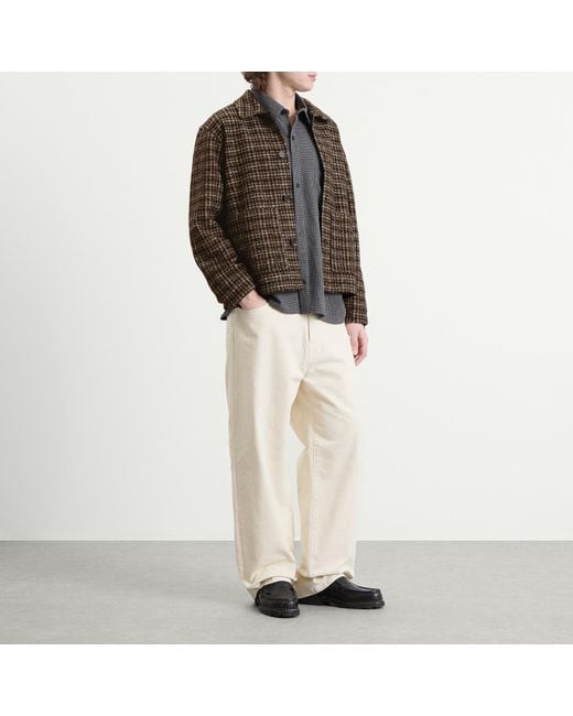 Universal Works Green Jacquard Knit Rams Jacket for men
