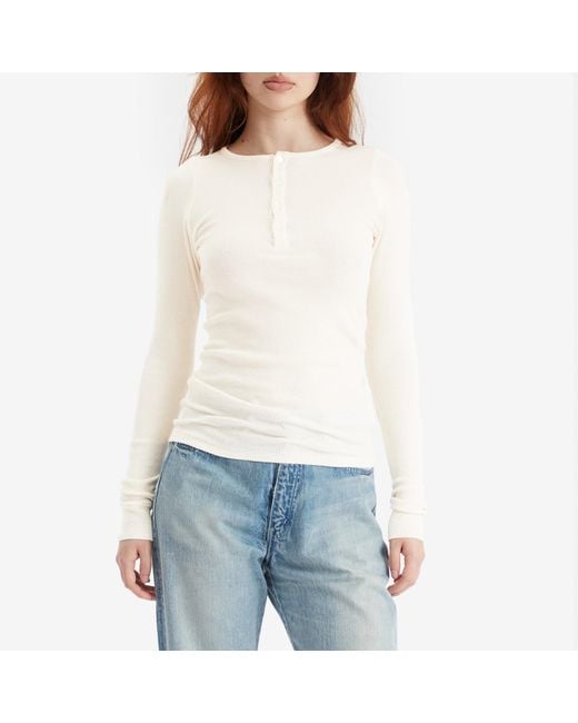 Auralee White Organic Soft Rib Pullover