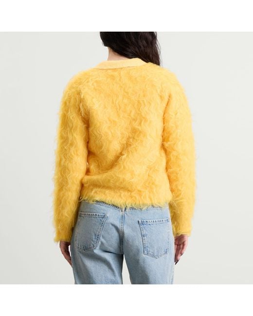 Toga Yellow Toga Shaggy Knit Cardigan