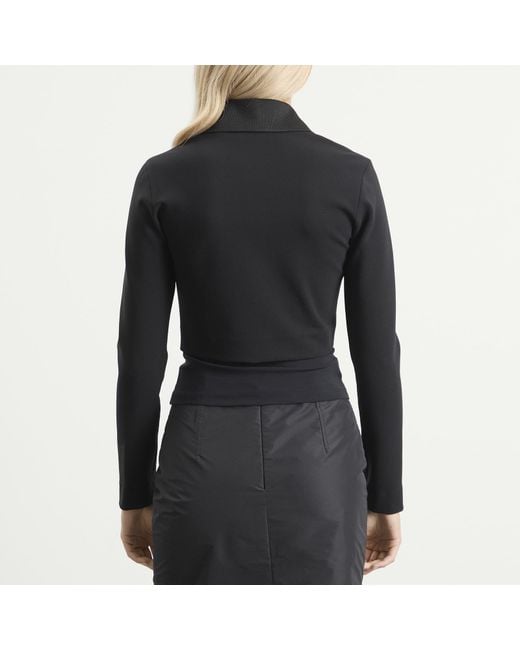 Jil Sander Black Zip Up Jacket With Ribbed Collar