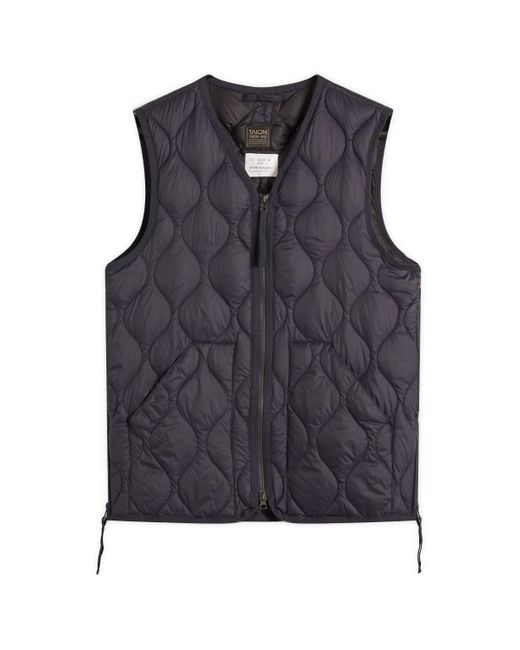 Taion Blue Military V-Neck Zip Soft Shell Down Vest for men