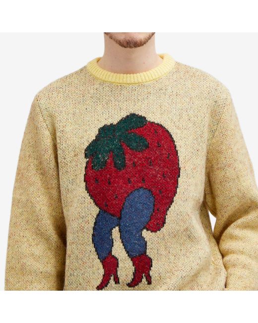 by Parra Yellow Stupid Strawberry Jumper for men