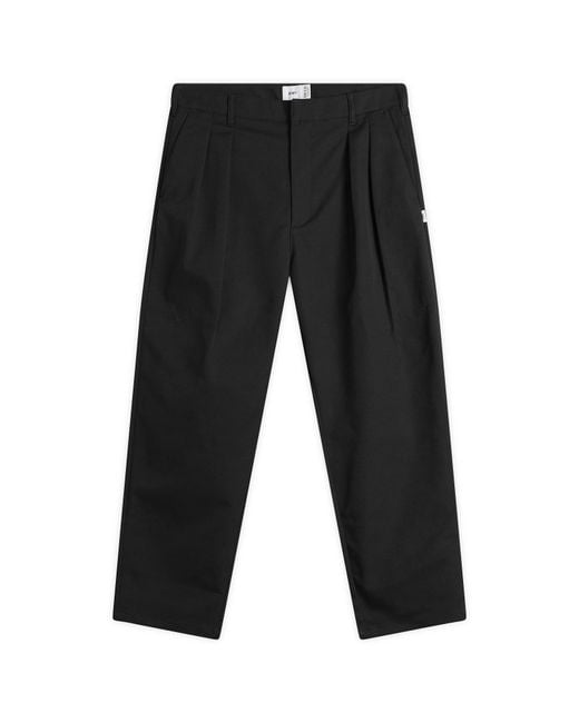 (w)taps Black Two Tuck Trousers for men