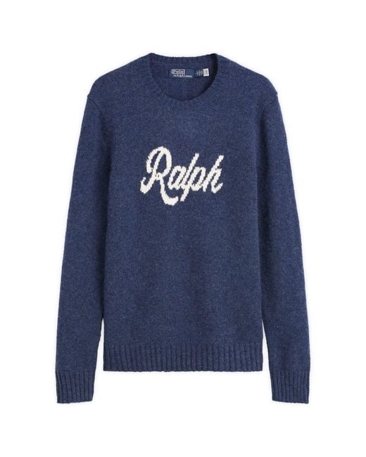 Polo Ralph Lauren Men's Blue Authentic Logo Knit Sweater