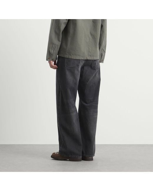 Nudie Jeans Gray Loud Larry Wide Leg Jeans for men