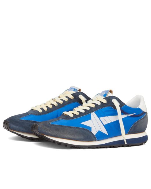 Golden Goose Deluxe Brand Blue Running Marathon Nylon Suede Sneaker for men