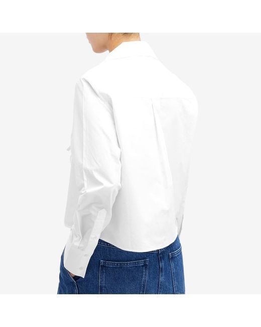 J.W. Anderson White Bow Tie Cropped Shirt