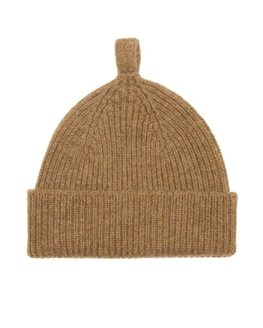 MHL by Margaret Howell Simple Ribbed Beanie in Brown for Men | Lyst UK