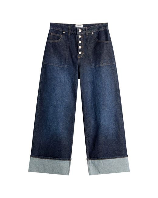 Damson Madder Blue Gigi Baggy Wide Turn Jeans