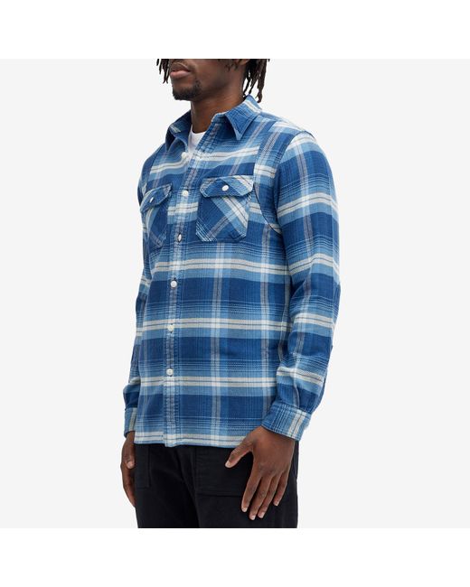 Polo Ralph Lauren Blue Check Flannel Overshirt for men