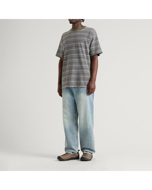 Thisisneverthat Gray X Gramicci Faded Striped T-Shirt for men