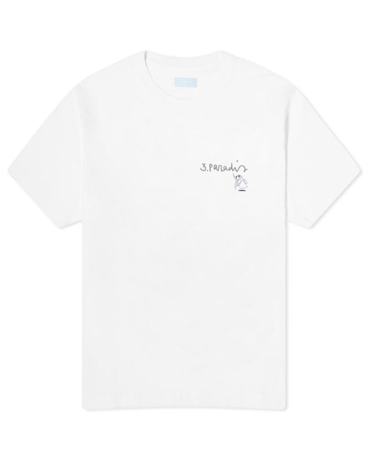 3.PARADIS White X Edgar Plans Chalkboard T-Shirt for men