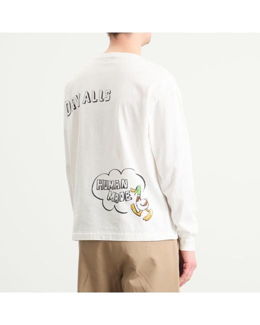 トップス Human Made Duck Long Sleeve T-Shirt Human Made Dry Alls Duck Long Sleeve T-Shirt in White for Men