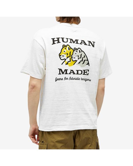 Human Made White Tiger Pocket T-Shirt for men