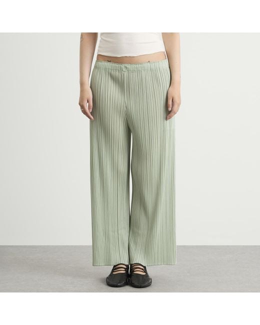 Pleats Please Issey Miyake Green Pleated Trousers