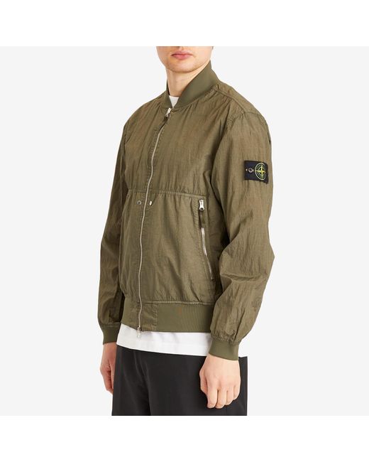 Stone Island Green Nylon Metal Watro-Tc Econyl Bomber Jacket for men