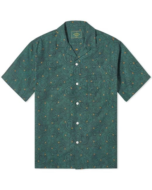 Portuguese Flannel Green Paisley Jacquard Vacation Shirt for men