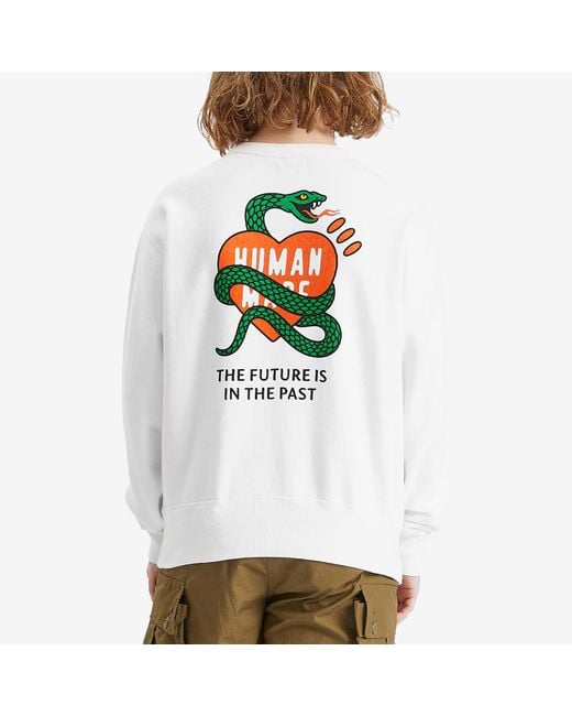 Human Made White Tsuriami Snake Sweatshirt for men