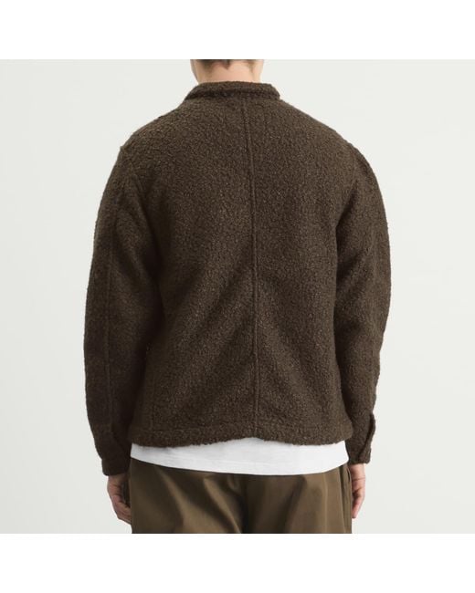 Cafe Mountain Brown Curly Boxy Explorers Jacket for men