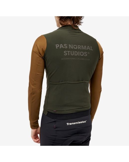 Pas Normal Studios Green Mechanism Thermal Long Sleeve Jersey for men