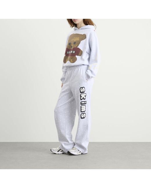 Skims White X Cpfm Cotton Fleece Straight Leg Pant