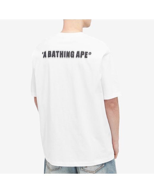 A Bathing Ape White Pixel Ape Head T-Shirt for men
