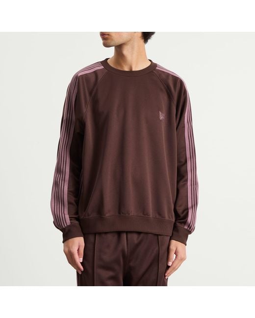 Needles Brown Poly Smooth Crew Neck Sweatshirt for men