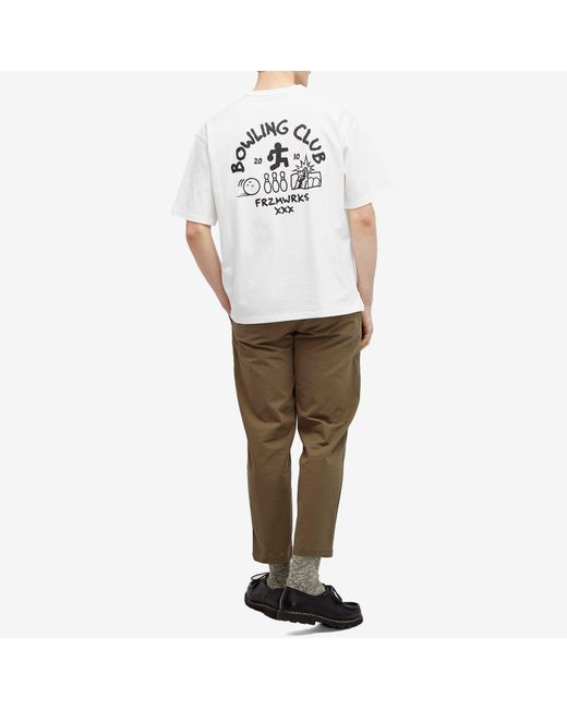 FRIZMWORKS White Bowling Club T-Shirt for men