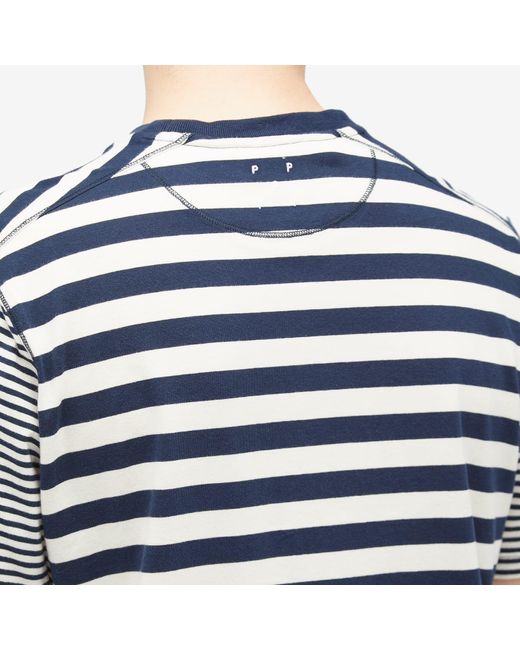 Pop Trading Co. Blue Striped Pocket T-Shirt for men