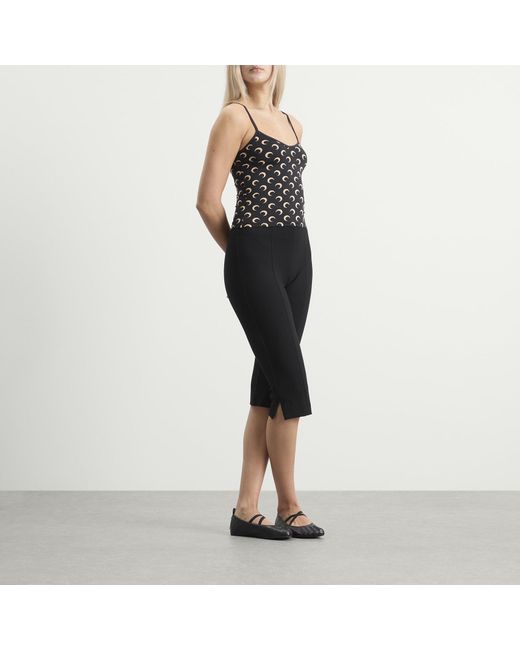 MARINE SERRE Black Moon Printed Straps Top