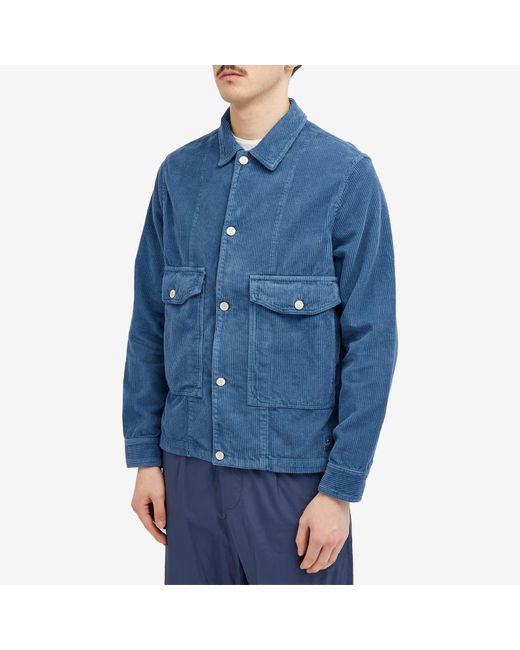 Paul Smith Blue Cord Overshirt Jacket for men
