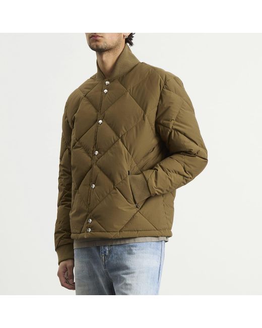 Dubbleware Green Dubble Down Diamond Quilted Jacket for men