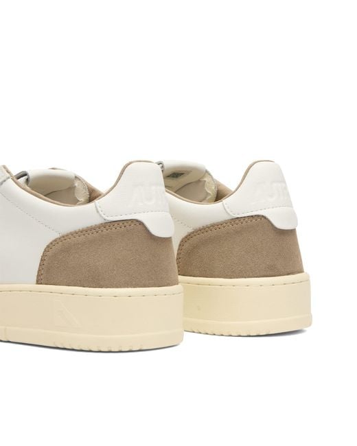 Autry White Medalist Low Leather Suede Sneakers for men