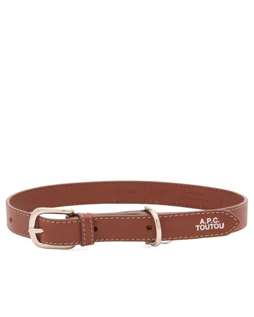 A.P.C. Brown Leather Dog Collar for men