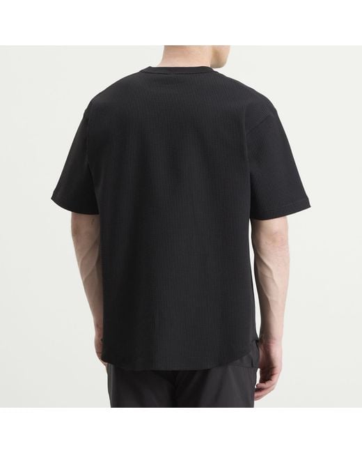 NANGA Black Airflex Waffle T-Shirt for men