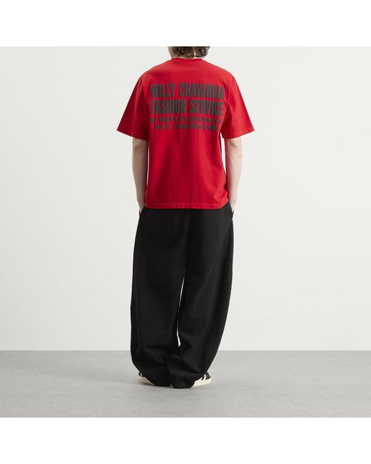 Willy Chavarria Red Fashion Services Standard T-Shirt for men