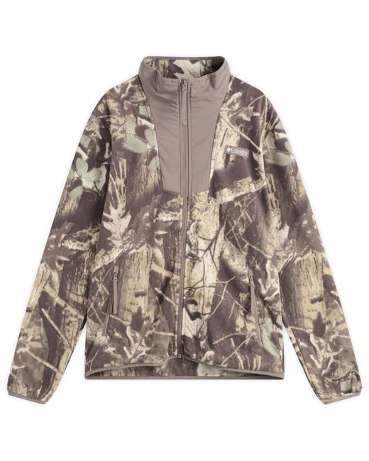 Columbia Brown Sequoia Grove Printed Full Zip Fleece for men