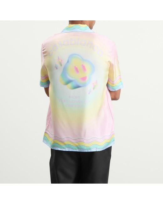 Casablanca Pink For The Love Of Dance Cuban Collar Shirt for men