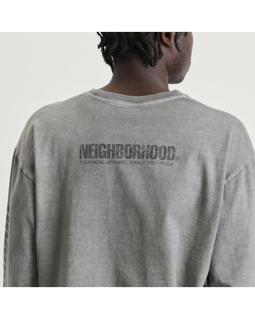 Neighborhood Gray Ls-3 Pigment Dyed Long Sleeve T-Shirt for men