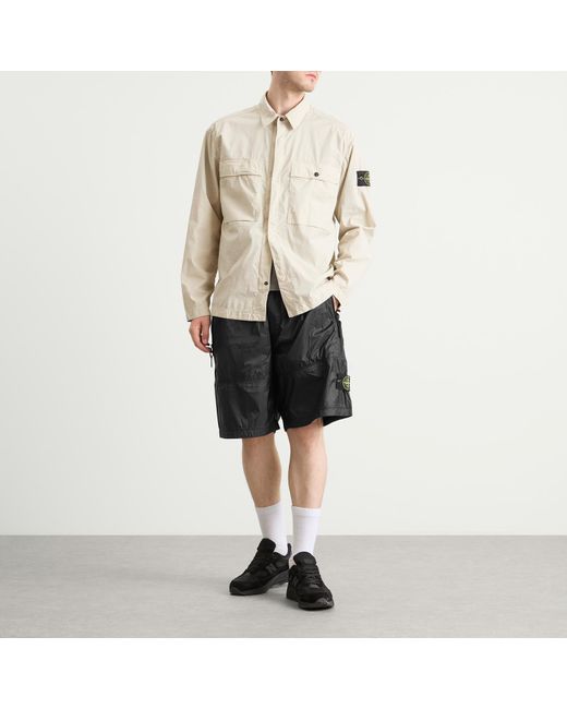 Stone Island Ripstop Light Nylon Shorts in Black for Men | Lyst