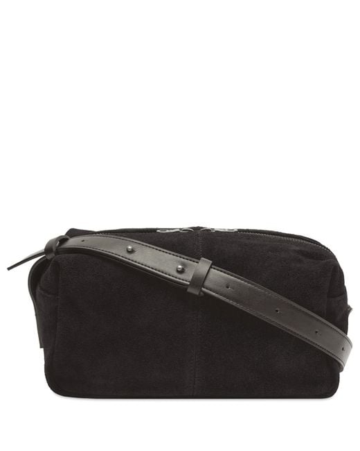 Mazi Untitled Black Dent Suede Cross Body Bag