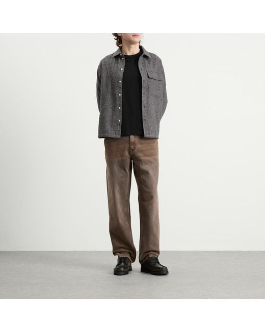 Dime Gray Wool Overshirt for men