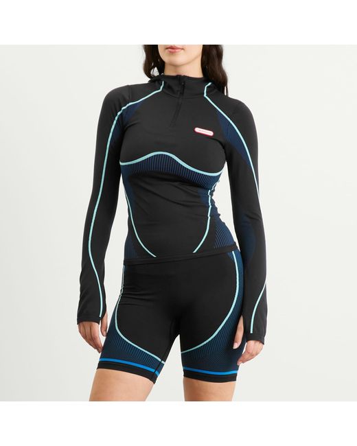 Casablanca Black Hooded Seamless Top