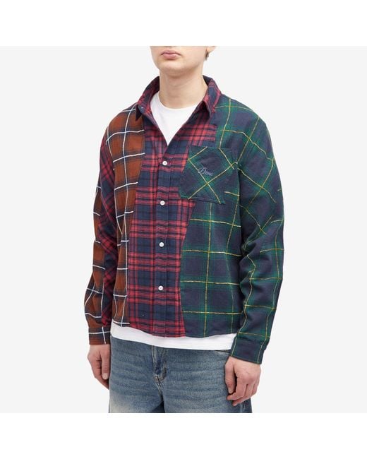 Dime Blue Triple Plaid Shirt for men