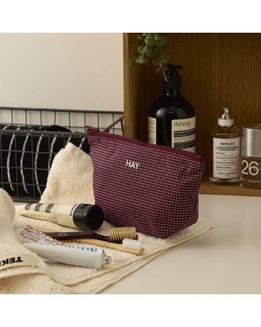 Hay Red Grid Pouch